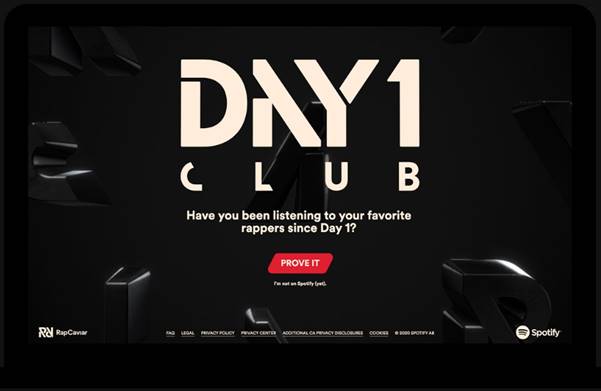 Spotify запустили «Day 1 Club» - сайт для своего плейлиста RapCaviar