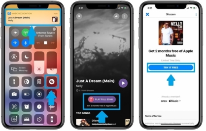 Как получить бесплатную подписку на apple music через shazam