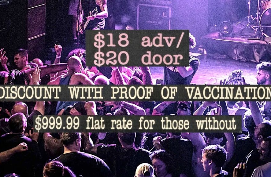 Билеты на концерт во Флориде стоят $18 долларов при наличии прививки и $999,99 - при ее отсутствии