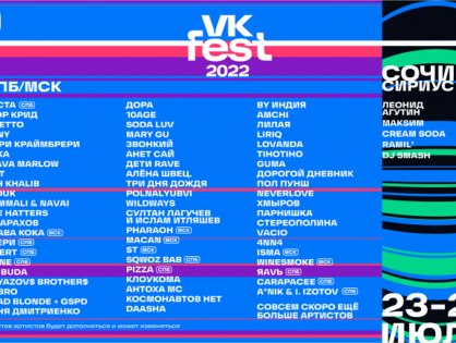 VK Fest в 2022 году пройдет в Москве, Петербурге и Сочи