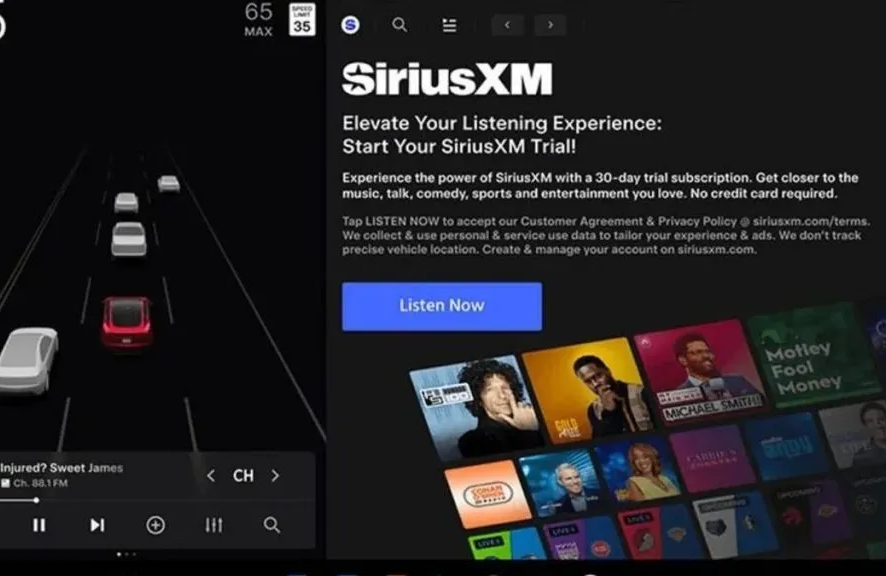 Утечка Tesla демонстрирует расширенную интеграцию SiriusXM в приборную панель