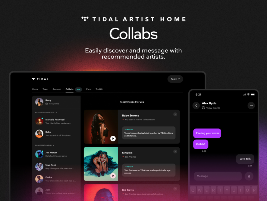 Новая функция Tidal поможет артистам находить партнеров для совместной работы